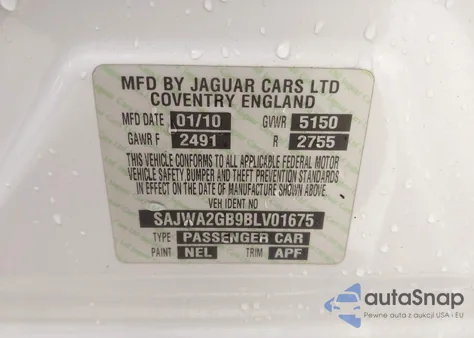 2011 Jaguar Xj Xjl from USA, damaged, VIN SAJWA2GB9BLV01675
